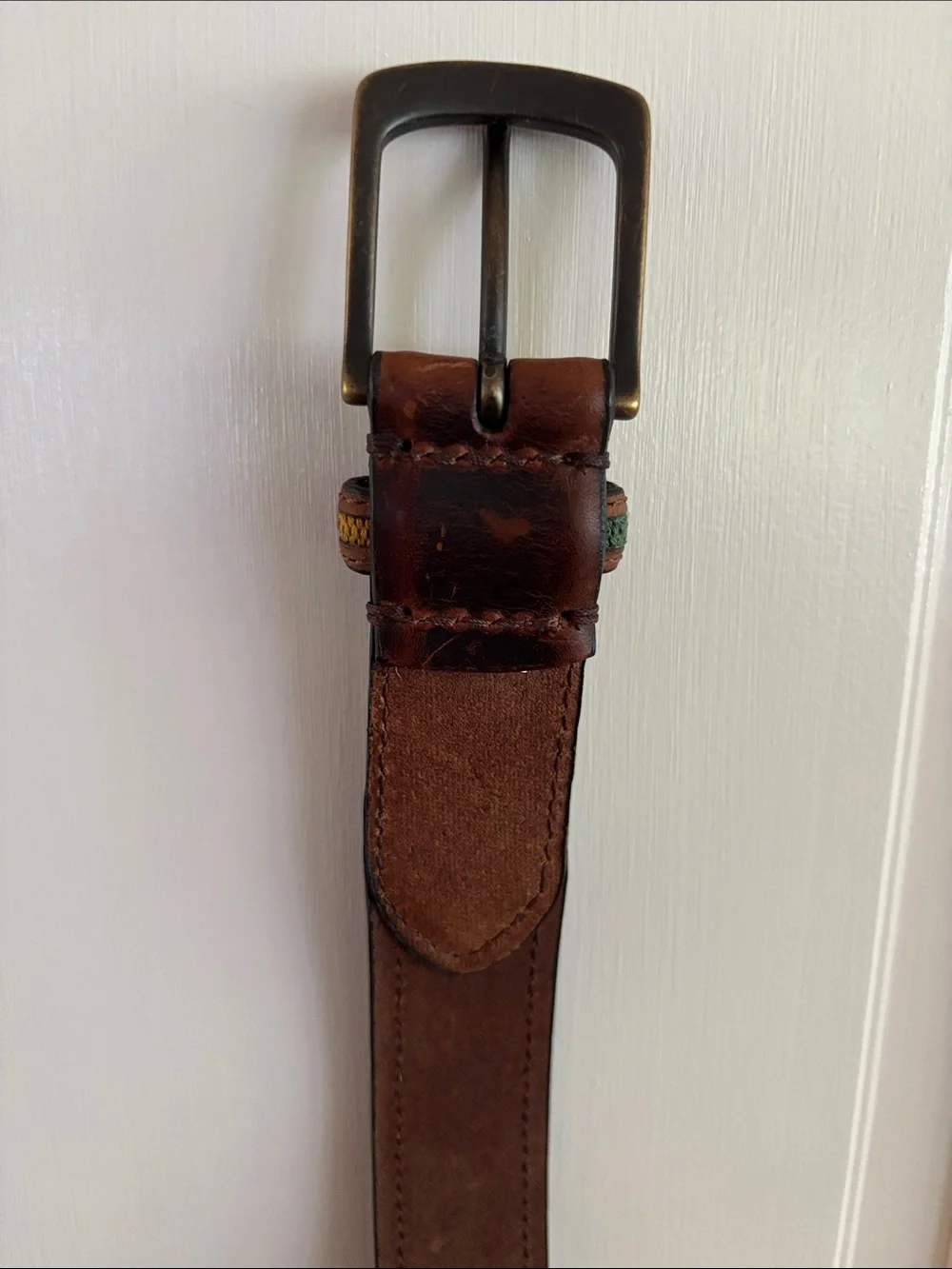 Columbia Sportswear Company Brown Decorative Leather Belt Sz 38/95